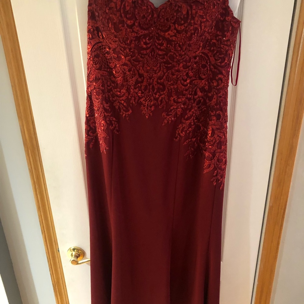 Burgundy sequined dress